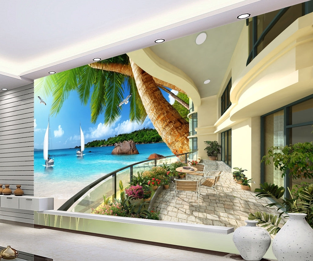 Hawaii resort balcony ocean view coco Wallpaper IDCWP-DZ-000017
