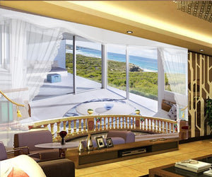 3D Premium Seaview Villa TV Background Decorative Wall IDCWP-DZ-000028