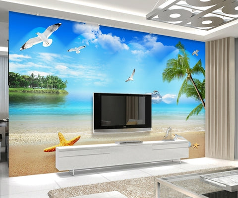 3d beach landscape television Wallpaper IDCWP-DZ-000040