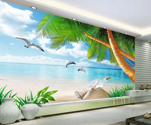 Dolphin Bay Rafting Bottle Seascape Scenery wallpaper IDCWP-DZ-000052