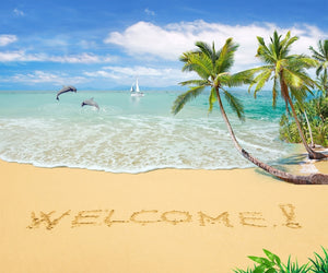 Maldives Welcomes You Beach Text HD Seascape 3D wallpaper IDCWP-DZ-000060