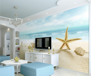 Blue sea beach starfish fresh Mediterranean Wallpaper IDCWP-DZ-000067