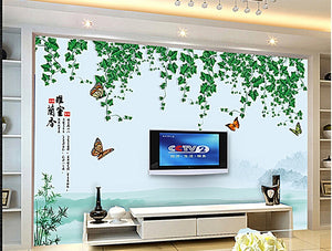 Green leave bamboo river Wallpaper IDCWP-DZ-000074