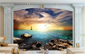 Dream beautiful sunrise oriental seaside scenery Wallpaper IDCWP-DZ-000118