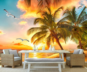 Beautiful seaside sunrise cocos scenery Wallpaper IDCWP-DZ-000122