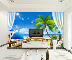 European luxury sea view Mediterranean coco beach Wallpaper IDCWP-DZ-000133