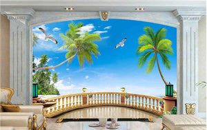 Maldives beach coconut tree aegean Wallpaper IDCWP-DZ-000139