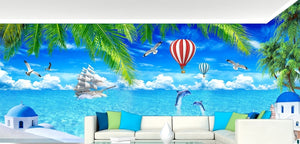 Beach coconut tree Wallpaper IDCWP-DZ-000140
