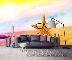 Beach Wear Sunglasses Cool Starfish Colorful Cloud Wallpaper IDCWP-DZ-000169