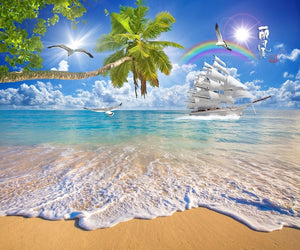 sailing beach sand 3D landscape Wallpaper IDCWP-DZ-000192