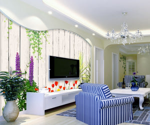 Flower garden mediterranean style Wallpaper IDCWP-DZ-000213