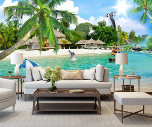 HD Mediterranean Sea 3D Seascape Island Maldives Wallpaper IDCWP-DZ-000247