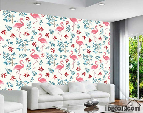Image of flamingo sofa wallpaper wall murals IDCWP-HL-000013