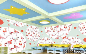 Flamingo Sofa wallpaper wall murals IDCWP-HL-000022