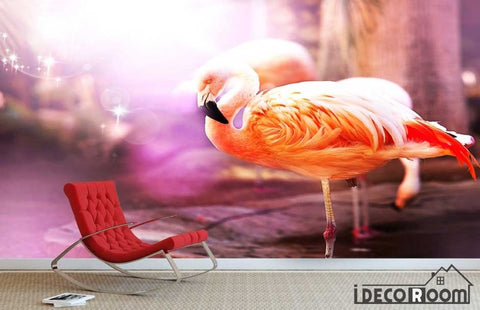 Image of Beautiful dream flamingo wallpaper wall murals IDCWP-HL-000027