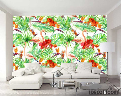 Image of Flamingo coco europe retro tropical wallpaper wall murals IDCWP-HL-000036