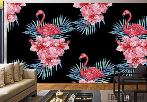 Image of Modern Art  Red Flamingo Creative wallpaper wall murals IDCWP-HL-000046