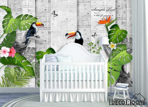 Image of 3D Toucan Tropical Forest wallpaper wall murals IDCWP-HL-000081