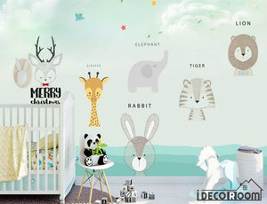 Nordic Cartoon Animal 26 Letter Theme wallpaper wall murals IDCWP-HL-000099