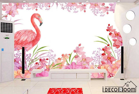 Image of modern Nordic flamingo wallpaper wall murals IDCWP-HL-000102
