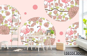 minimalistic watercolor flamingo wallpaper wall murals IDCWP-HL-000103