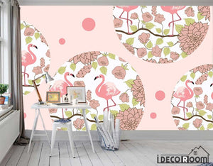 minimalistic watercolor flamingo wallpaper wall murals IDCWP-HL-000103