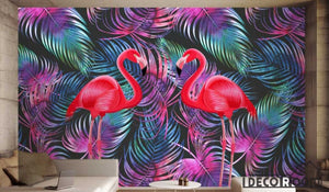 Scandinavian tropical plant Flamingo  wallpaper wall murals IDCWP-HL-000129