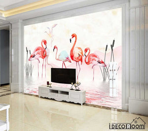 Nordic warm romantic flamingo wallpaper wall murals IDCWP-HL-000194