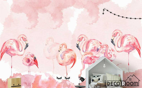Image of Modern minimalist  Flamingo Nordic wallpaper wall murals IDCWP-HL-000205
