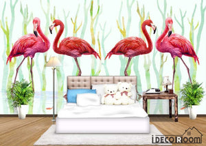 Flamingo wallpaper wall murals IDCWP-HL-000209