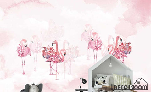 Modern minimalist  flamingo feather Nordic wallpaper wall murals IDCWP-HL-000214