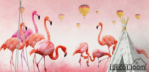 Modern minimalist  flamingo feather Nordic wallpaper wall murals IDCWP-HL-000216
