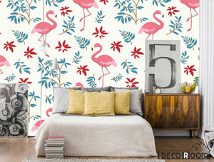 Nordic tropical plant Flamingo wallpaper wall murals IDCWP-HL-000219