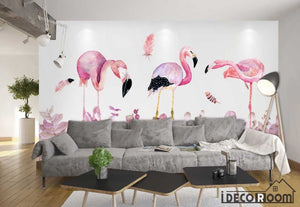 Modern minimalist flamingo  wallpaper wall murals IDCWP-HL-000224