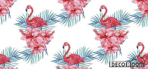 flamingo flowers wallpaper wall murals IDCWP-HL-000226