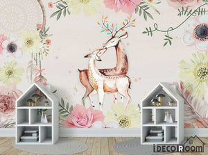 Modern minimalist plant flower elk wallpaper wall murals IDCWP-HL-000252