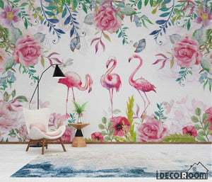 plants flowers bird wallpaper wall murals IDCWP-HL-000256
