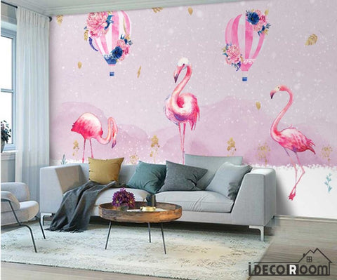 Simple Flamingo Pink Warm wallpaper wall murals IDCWP-HL-000260