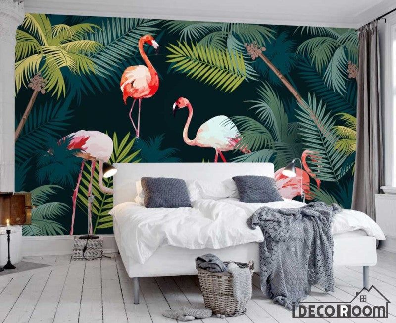 Nordic modern minimalist flamingo wallpaper wall murals IDCWP-HL-000322
