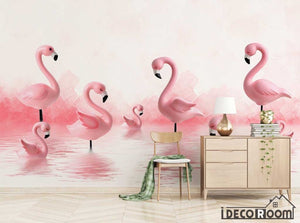 Modern Minimalist 3D Flamingo wallpaper wall murals IDCWP-HL-000324