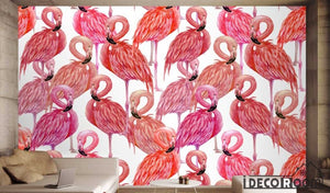 Nordic style flamingo  wallpaper wall murals IDCWP-HL-000365