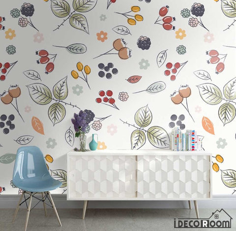 Image of American pastoral plant flower simple wallpaper wall murals IDCWP-HL-000367