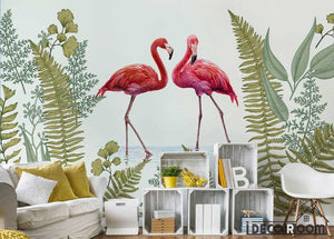American tropical rainforest flamingo wallpaper wall murals IDCWP-HL-000369