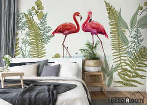 American tropical rainforest flamingo wallpaper wall murals IDCWP-HL-000369