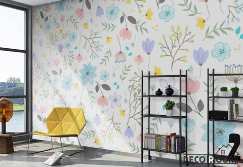 Image of American pastoral plant flower simple wallpaper wall murals IDCWP-HL-000370
