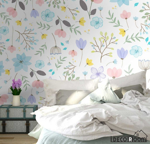 Image of American pastoral plant flower simple wallpaper wall murals IDCWP-HL-000370