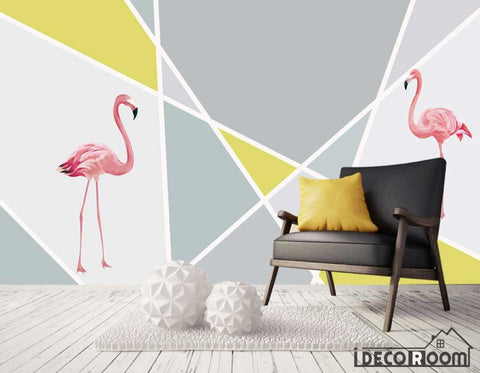 Image of Abstract space flamingo wallpaper wall murals IDCWP-HL-000381