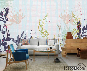 garden plants flower simple wallpaper wall murals IDCWP-HL-000384