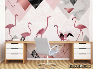 Fashion simple geometric peak flamingo marble wallpaper wall murals IDCWP-HL-000400
