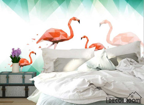 Image of Nordic abstract flamingo wallpaper wall murals IDCWP-HL-000405